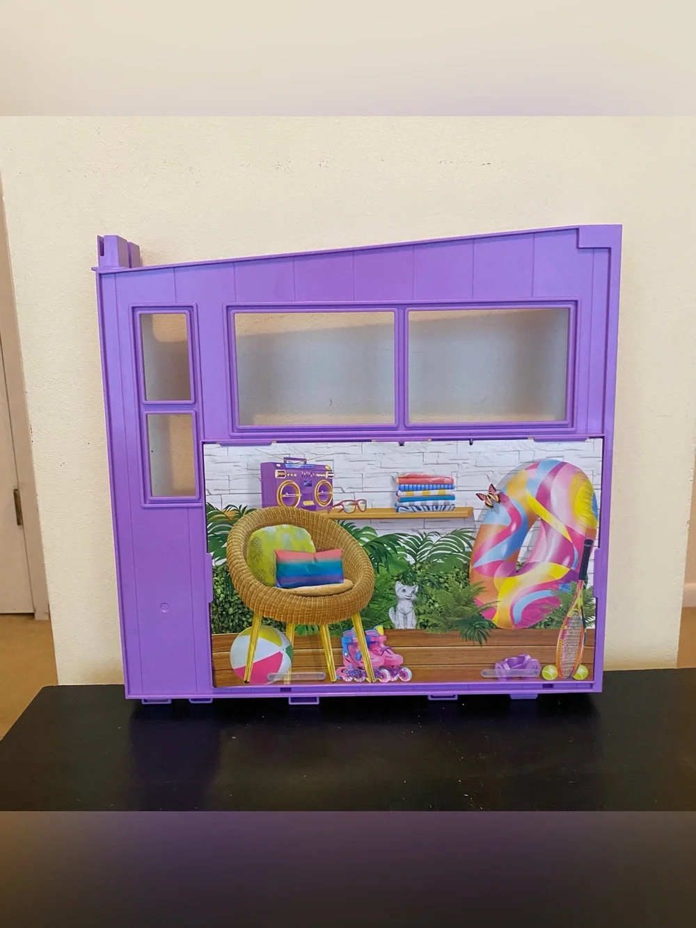 Mattel Barbie Malibu Vacation House Dollhouse Purple Bedroom Wall Part Piece